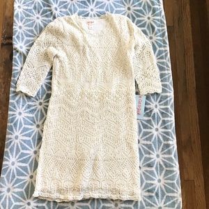 Girls Ivory Knitted Dress